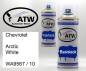 Preview: Chevrolet, Arctic White, WA9567 / 10: 400ml Sprühdose + 400ml Klarlack - Set, von ATW Autoteile West.